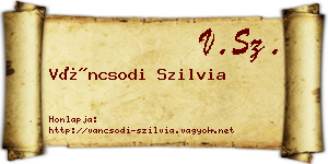 Váncsodi Szilvia névjegykártya