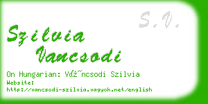 szilvia vancsodi business card